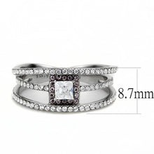 Load image into Gallery viewer, DA257 - High polished (no plating) Stainless Steel Ring with AAA Grade CZ  in Clear