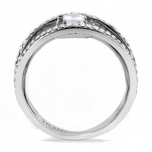 Load image into Gallery viewer, DA257 - High polished (no plating) Stainless Steel Ring with AAA Grade CZ  in Clear