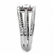 Load image into Gallery viewer, DA257 - High polished (no plating) Stainless Steel Ring with AAA Grade CZ  in Clear