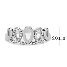 Load image into Gallery viewer, DA258 - High polished (no plating) Stainless Steel Ring with AAA Grade CZ  in Clear
