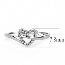 Load image into Gallery viewer, DA259 - High polished (no plating) Stainless Steel Ring with AAA Grade CZ  in Clear