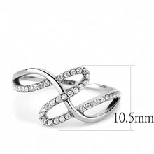 Load image into Gallery viewer, DA265 - High polished (no plating) Stainless Steel Ring with AAA Grade CZ  in Clear