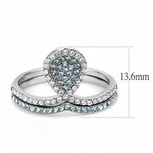 Load image into Gallery viewer, DA268 - High polished (no plating) Stainless Steel Ring with AAA Grade CZ  in Sea Blue