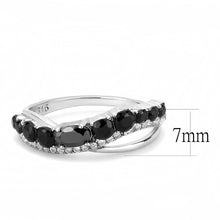Load image into Gallery viewer, DA269 - High polished (no plating) Stainless Steel Ring with AAA Grade CZ  in Black Diamond