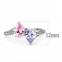 Load image into Gallery viewer, DA270 - High polished (no plating) Stainless Steel Ring with AAA Grade CZ  in Multi Color