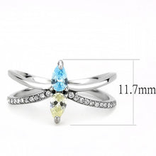 Load image into Gallery viewer, DA271 - High polished (no plating) Stainless Steel Ring with AAA Grade CZ  in Multi Color