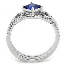 Load image into Gallery viewer, DA272 - High polished (no plating) Stainless Steel Ring with Synthetic Spinel in London Blue