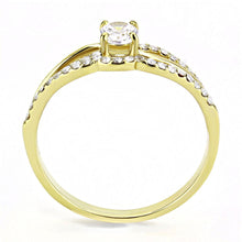 Load image into Gallery viewer, DA277 - IP Gold(Ion Plating) Stainless Steel Ring with AAA Grade CZ  in Clear