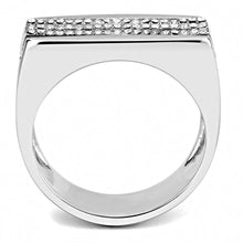 Load image into Gallery viewer, DA279 - High polished (no plating) Stainless Steel Ring with AAA Grade CZ  in Clear