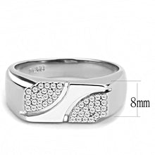 Load image into Gallery viewer, DA280 - High polished (no plating) Stainless Steel Ring with AAA Grade CZ  in Clear