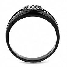 Load image into Gallery viewer, DA282 - IP Black(Ion Plating) Stainless Steel Ring with AAA Grade CZ  in Clear