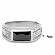 Load image into Gallery viewer, DA284 - High polished (no plating) Stainless Steel Ring with AAA Grade CZ  in Black Diamond