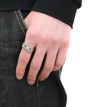 Load image into Gallery viewer, DA285 - High polished (no plating) Stainless Steel Ring with AAA Grade CZ  in Clear