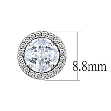 Load image into Gallery viewer, DA295 - High polished (no plating) Stainless Steel Earrings with AAA Grade CZ  in Clear