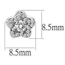 Load image into Gallery viewer, DA297 - High polished (no plating) Stainless Steel Earrings with AAA Grade CZ  in Clear