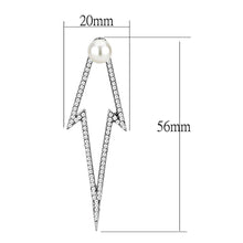 Load image into Gallery viewer, DA299 - High polished (no plating) Stainless Steel Earrings with Synthetic  in White