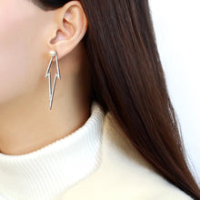 Load image into Gallery viewer, DA299 - High polished (no plating) Stainless Steel Earrings with Synthetic  in White