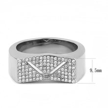 Load image into Gallery viewer, DA303 - No Plating Stainless Steel Ring with AAA Grade CZ  in Clear