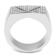 Load image into Gallery viewer, DA303 - No Plating Stainless Steel Ring with AAA Grade CZ  in Clear