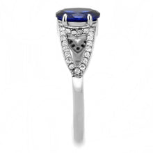 Load image into Gallery viewer, DA306 - No Plating Stainless Steel Ring with Synthetic Spinel in London Blue