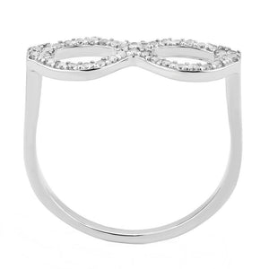 DA315 - No Plating Stainless Steel Ring with AAA Grade CZ  in Clear