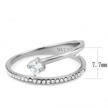 Load image into Gallery viewer, DA316 - No Plating Stainless Steel Ring with AAA Grade CZ  in Clear