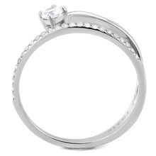 Load image into Gallery viewer, DA316 - No Plating Stainless Steel Ring with AAA Grade CZ  in Clear