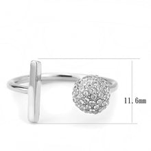 Load image into Gallery viewer, DA318 - No Plating Stainless Steel Ring with AAA Grade CZ  in Clear