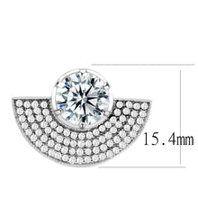 Load image into Gallery viewer, DA336 - No Plating Stainless Steel Ring with AAA Grade CZ  in Clear