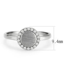 Load image into Gallery viewer, DA340 - No Plating Stainless Steel Ring with AAA Grade CZ  in Clear