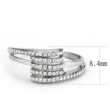 Load image into Gallery viewer, DA342 - No Plating Stainless Steel Ring with AAA Grade CZ  in Clear