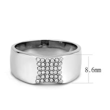 Load image into Gallery viewer, DA345 - No Plating Stainless Steel Ring with AAA Grade CZ  in Clear