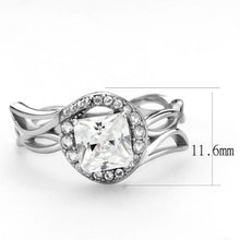 Load image into Gallery viewer, DA357 - High polished (no plating) Stainless Steel Ring with AAA Grade CZ  in Clear