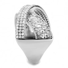 Load image into Gallery viewer, DA361 - High polished (no plating) Stainless Steel Ring with AAA Grade CZ  in Clear