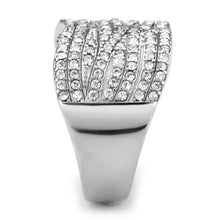 Load image into Gallery viewer, DA362 - High polished (no plating) Stainless Steel Ring with AAA Grade CZ  in Clear