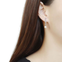 Load image into Gallery viewer, DA370 - High polished (no plating) Stainless Steel Earrings with Synthetic Pearl in White