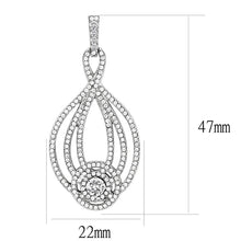 Load image into Gallery viewer, DA374 - High polished (no plating) Stainless Steel Earrings with AAA Grade CZ  in Clear