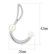 Load image into Gallery viewer, DA375 - High polished (no plating) Stainless Steel Earrings with Synthetic Pearl in White