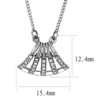 Load image into Gallery viewer, DA380 - High polished (no plating) Stainless Steel Chain Pendant with AAA Grade CZ  in Clear