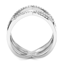 Load image into Gallery viewer, DA381 - High polished (no plating) Stainless Steel Ring with AAA Grade CZ  in Clear