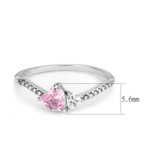 Load image into Gallery viewer, DA384 - High polished (no plating) Stainless Steel Ring with AAA Grade CZ  in Rose