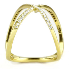 Load image into Gallery viewer, DA387 - IP Gold(Ion Plating) Stainless Steel Ring with AAA Grade CZ  in Clear