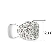Load image into Gallery viewer, DA388 - High polished (no plating) Stainless Steel Ring with AAA Grade CZ in Clear