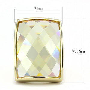 LO1251 - Gold Brass Ring with AAA Grade CZ  in Topaz