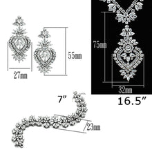 Load image into Gallery viewer, LO1447 - Rhodium Brass Jewelry Sets with AAA Grade CZ  in Clear
