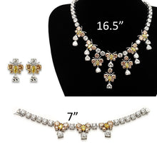 Load image into Gallery viewer, LO1453 - Rhodium Brass Jewelry Sets with AAA Grade CZ  in Multi Color