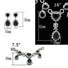 Load image into Gallery viewer, LO2325 - Rhodium Brass Jewelry Sets with AAA Grade CZ  in Jet