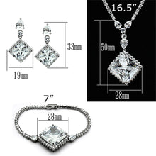 Load image into Gallery viewer, LO2341 - Rhodium Brass Jewelry Sets with AAA Grade CZ  in Clear