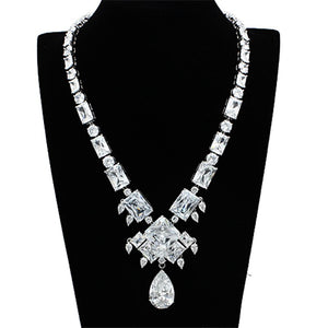 LO2353 - Rhodium Brass Jewelry Sets with AAA Grade CZ  in Clear