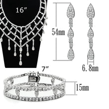 Load image into Gallery viewer, LO2428 - Rhodium Brass Jewelry Sets with AAA Grade CZ  in Clear